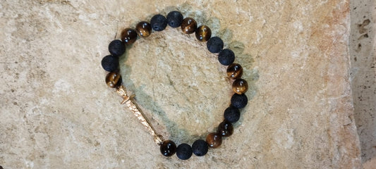 Bracciale Uomo con Antico Chiodo Romano in Bronzo Tech