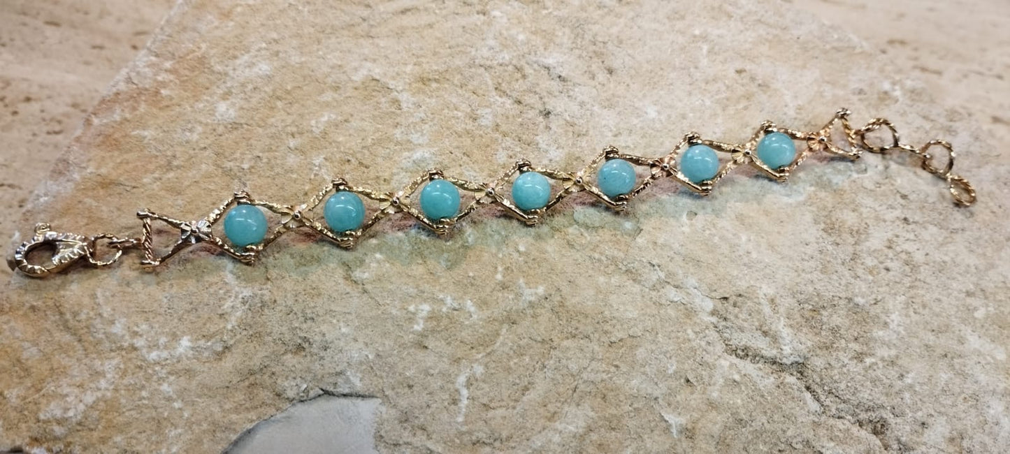Bracciale Recinzione Romana in Bronzo e Amazzonite