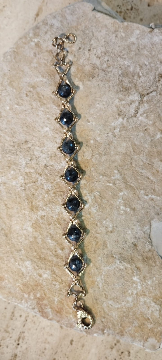 Bracciale Recinzione Romana in Bronzo e Labradorite