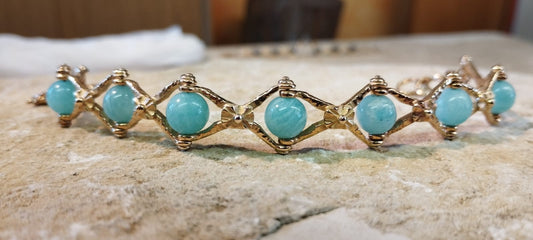 Bracciale Recinzione Romana in Bronzo e Amazzonite