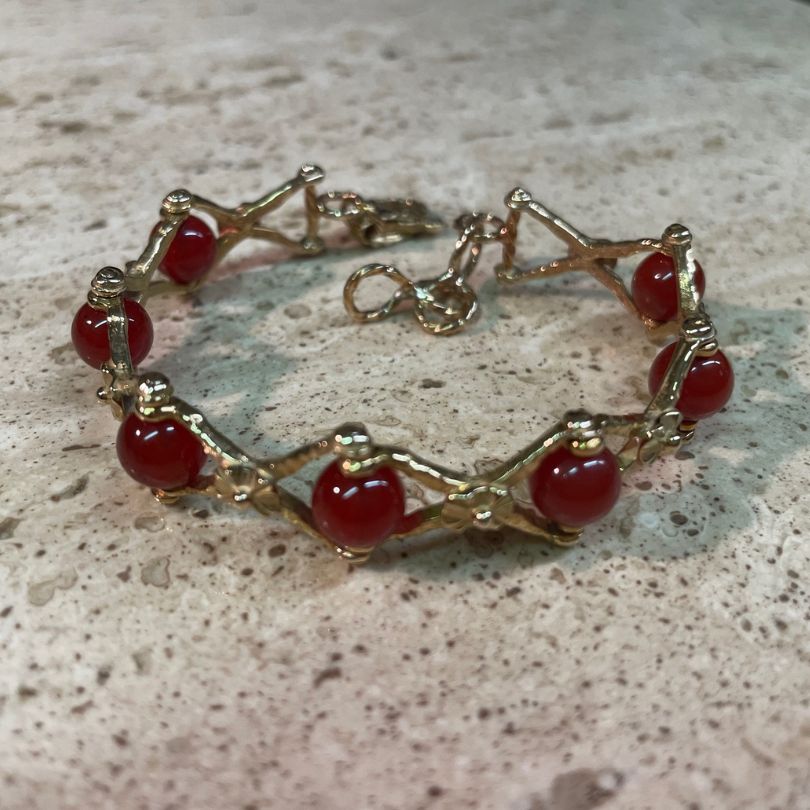 Bracciale Recinzione Romana in Bronzo e Corniola