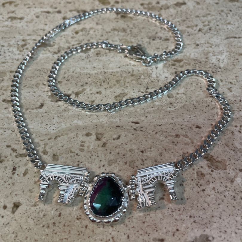 Collana Acquedotto Romano in Argento 925 e Radice di Rubino