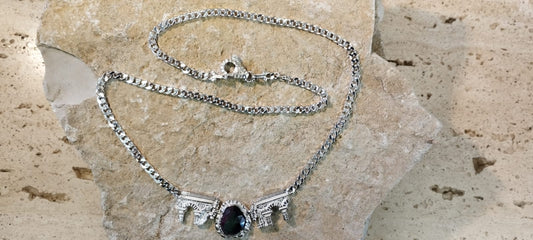 Collana Acquedotto Romano in Argento 925 e Radice di Rubino