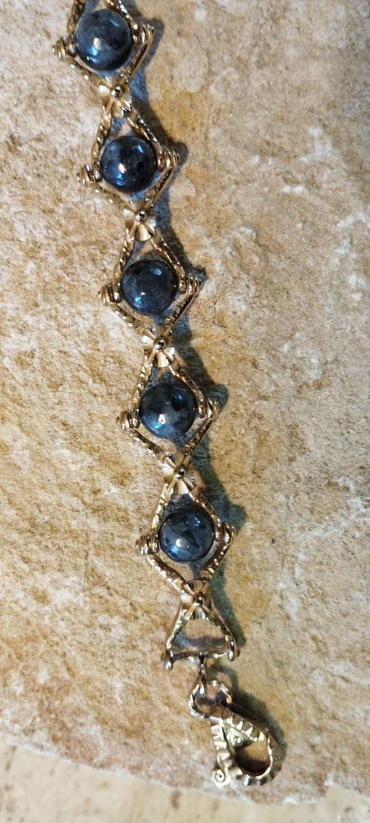 Bracciale Recinzione Romana in Bronzo e Labradorite