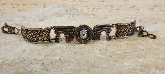 Bracciale Unisex "Acquedotto Romano" – Bronzo con Moneta in Argento, 16/20cm