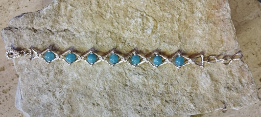 Bracciale Recinzione Romana in Argento e Acquamarina
