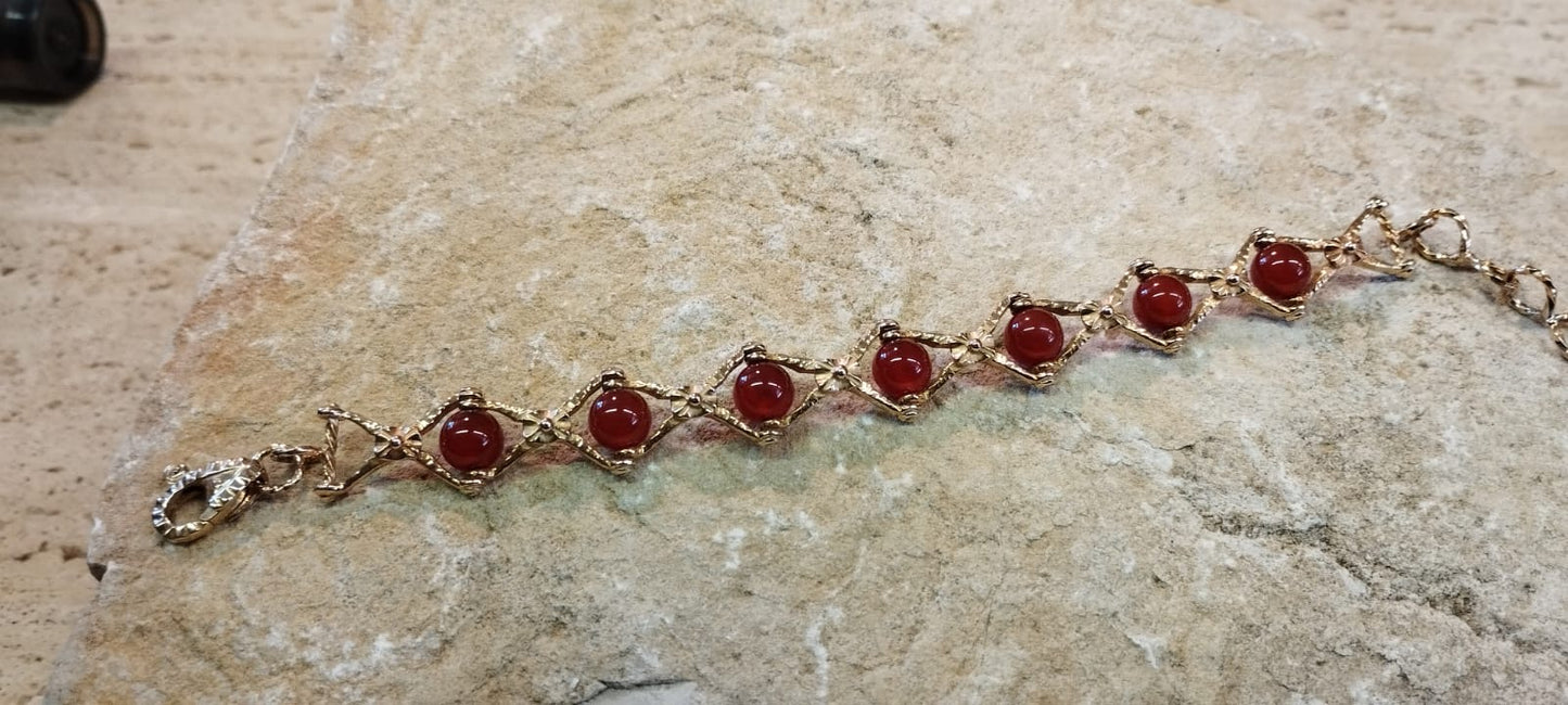 Bracciale Recinzione Romana in Bronzo e Corniola